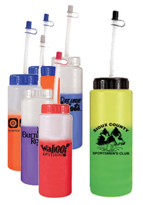 32 oz. Mood Sports Bottles with Straw