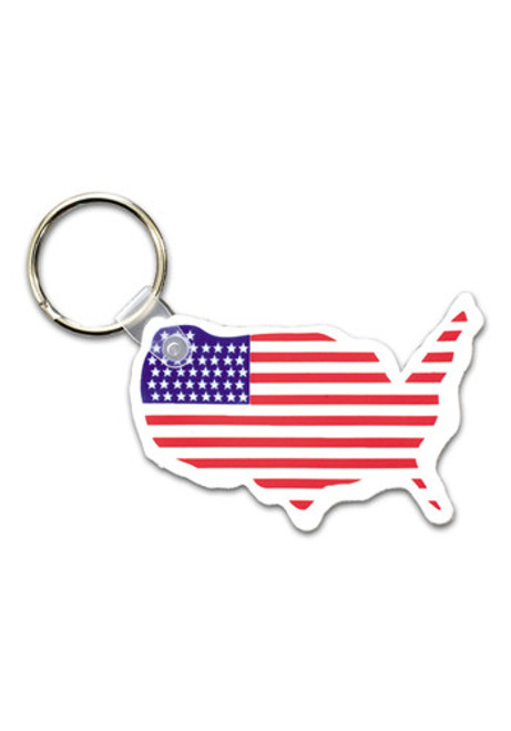 USA Map w/ Flag Keychains USA Map w/ Flag Keychains