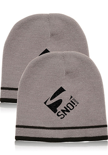 Acrylic Knit Beanies with Double Stripe