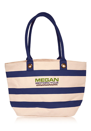 18.25W x 11H inch Striped Sailor Canvas Tote Bags