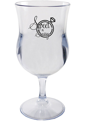 14 oz. Poco Grande Clear Plastic Hurricane Glasses
