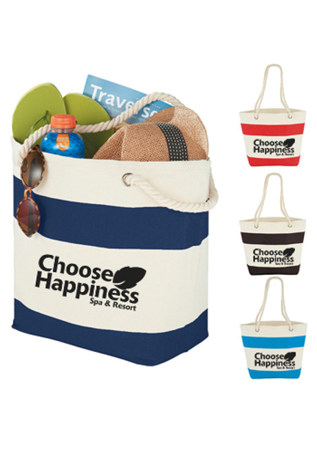Capri Stripes Cotton Tote Bags
