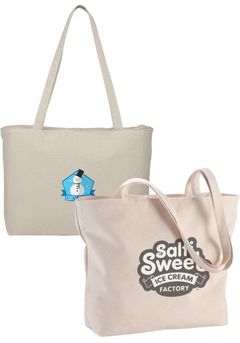 Signature Cotton Zippered Tote Bags