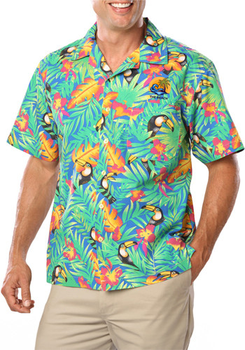 Blue Generation Adult Toucan Print Camp Shirts