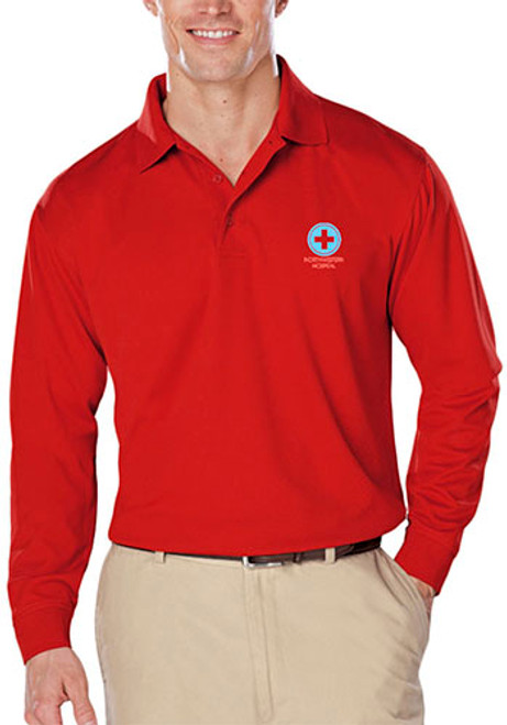 Blue Generation Adult Long Sleeve Wicking Polo Shirts Blue Generation Adult Long Sleeve Wicking Polo Shirts