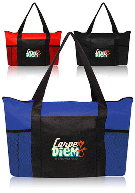 Zippered Non-Woven Tote Bags
