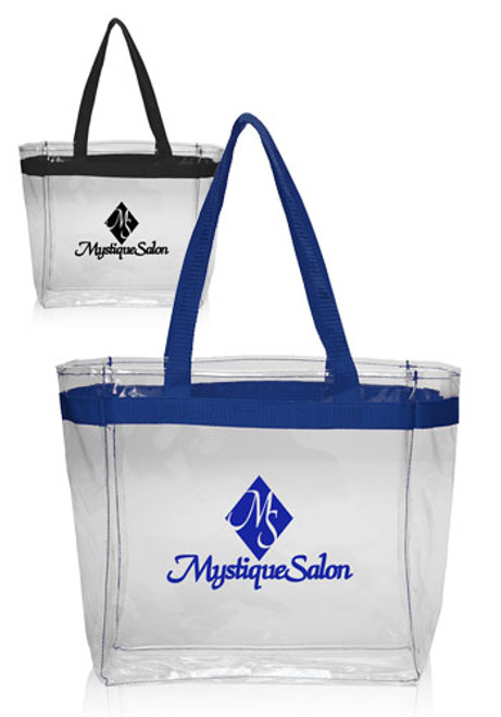 Color Handles Clear Plastic Tote Bags