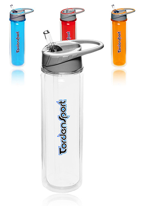 19 oz. Plastic Sports Water Bottles with Straw 19 oz. Plastic Sports Water Bottles with Straw