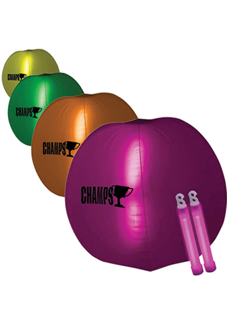 Translucent 24 in. Inflatable Beach Ball with Glow light Sticks Translucent 24 in. Inflatable Beach Ball with Glow light Sticks