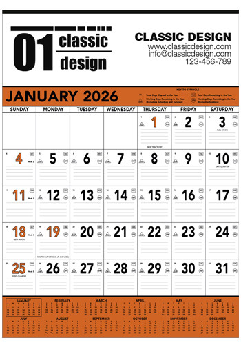 Triumph Orange & Black Contractor's Memo Calendars