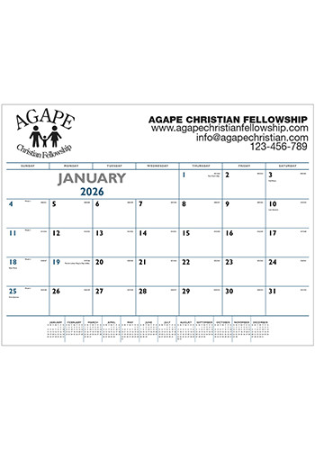 Blue & Black Desk Pad Calendars