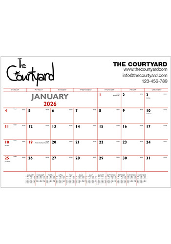 Red & Black Desk Pad Triumph Calendars