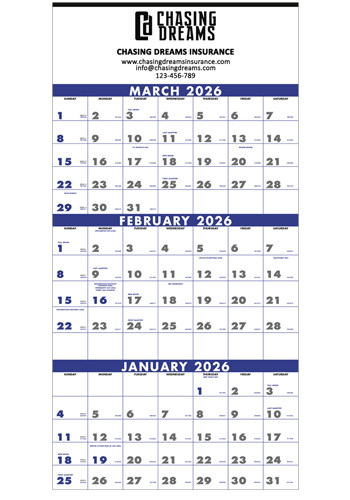 3-Month Planner 4 Sheet Triumph Calendars