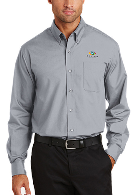 Port Authority Poplin Long Sleeve Button Down Shirts