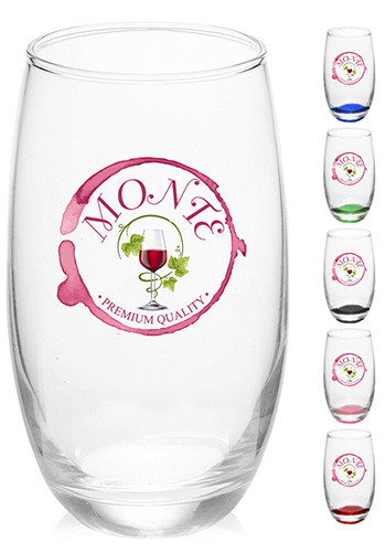 15 oz. Mikonos Clear Stemless Wine Glasses