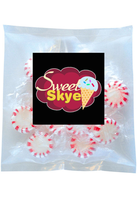 Striped Pepper Mints in Small Label Packs