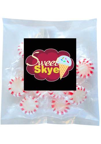 Striped Pepper Mints in Small Label Packs