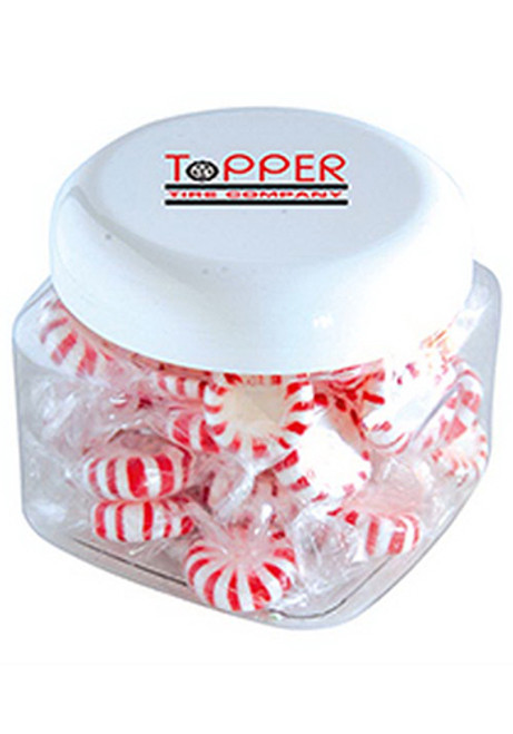 Striped Pepper Mints in Large Snack Canisters