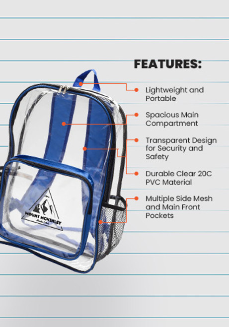 Pocket Clear Plastic Backpacks