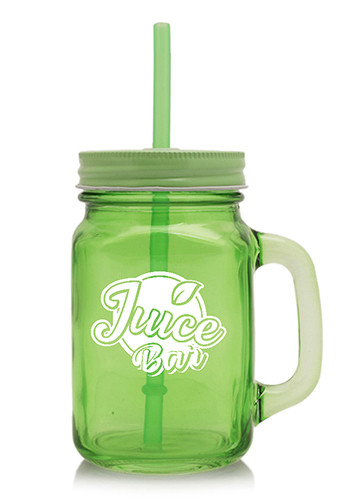 15 oz. Colored Mason Jars with Straw