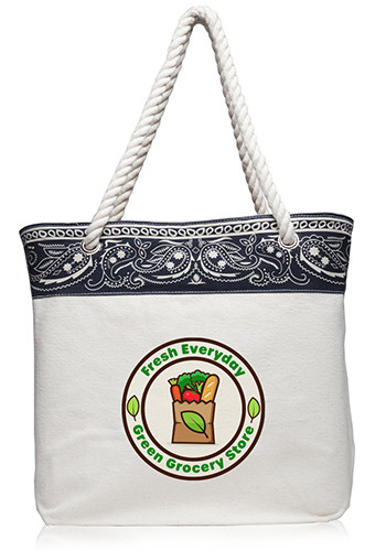 Paisley Pattern Canvas Tote Bags