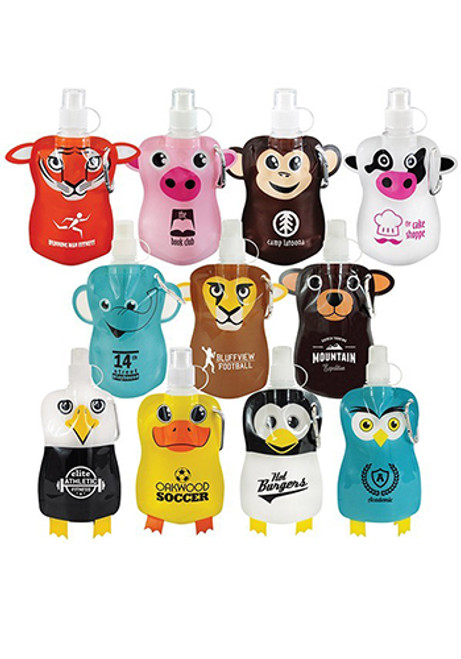 12 oz. Paws N Claws Flat Bottles