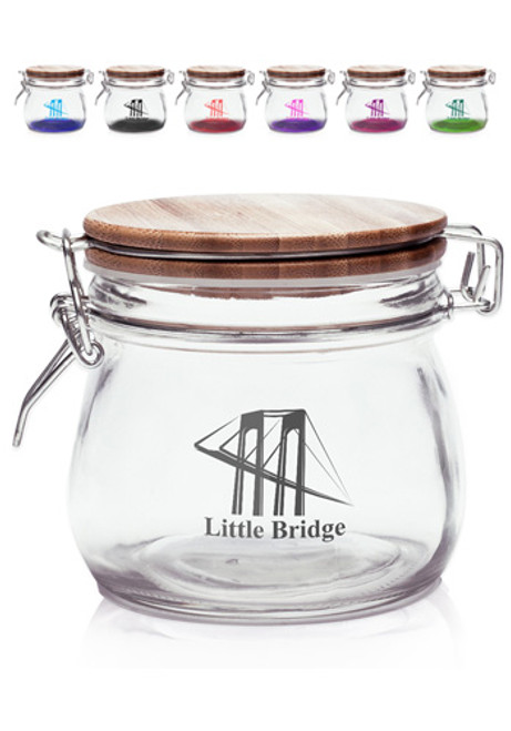 16oz Glass Candy Jars with Wire Wooden Lids
