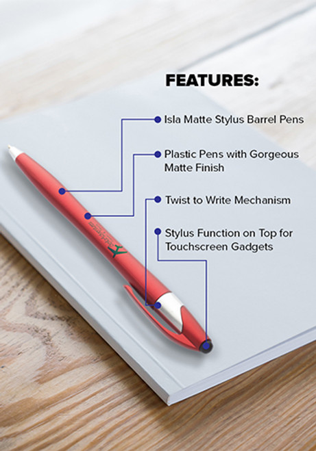 Matte Twist Barrel Stylus Pens