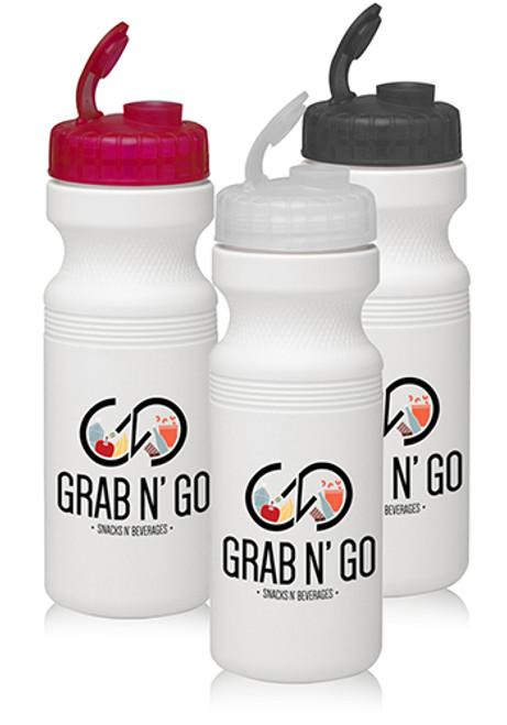 24 oz.  Bike Water Bottles with Flip Top
