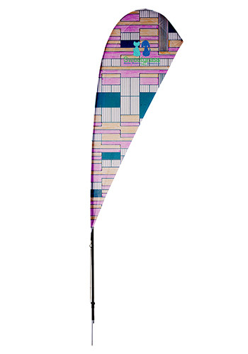 8 ft. Single-Sided Streamline Tear Drop Sail Sign Flag Kit with Spike Base