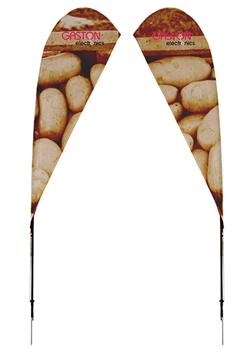 8 ft. Double-Sided Streamline Tear Drop Sail Sign Flag Kit with Spike Base