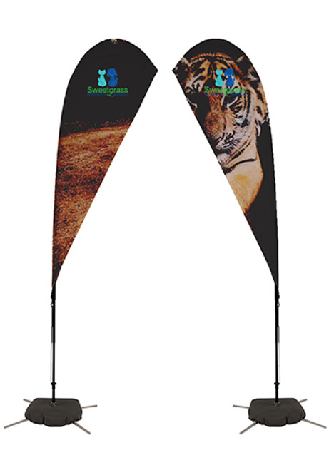 8 ft. Streamline Tear Drop Sail Sign Flag Kit Double-Sided with Scissor Base