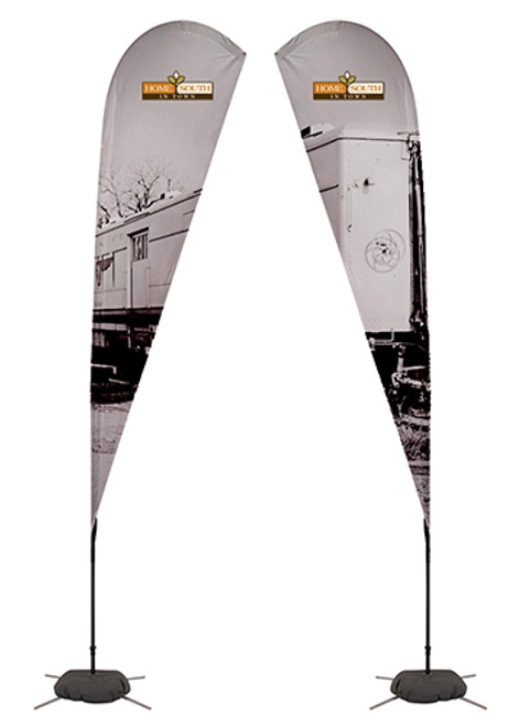 11.5 ft. Double-Sided Streamline Tear Drop Sail Sign Flag Kit with Scissor Base