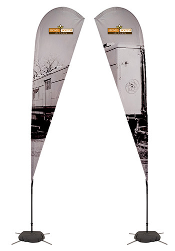 11.5 ft. Double-Sided Streamline Tear Drop Sail Sign Flag Kit with Scissor Base