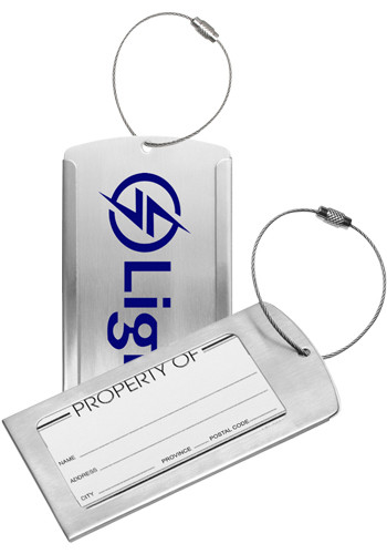 Prestige Brushed Metal Luggage Tags