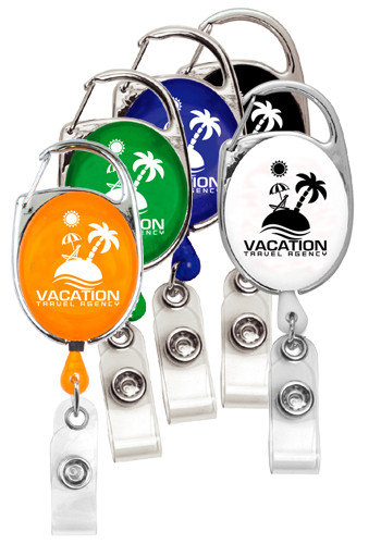 30 Inch Cord Retractable Carabiner Style Badge Reels