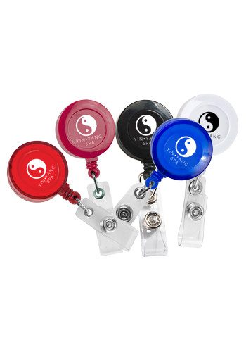 30 Inch Cord Round Retractable Badge Reel with Metal Slip Clip