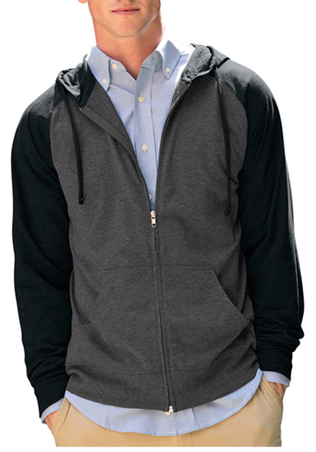 Full-Zip Two-Tone Jersey Knit Hoodies