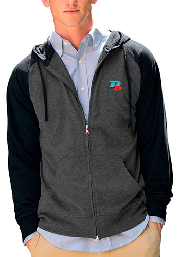 Full-Zip Two-Tone Jersey Knit Hoodies