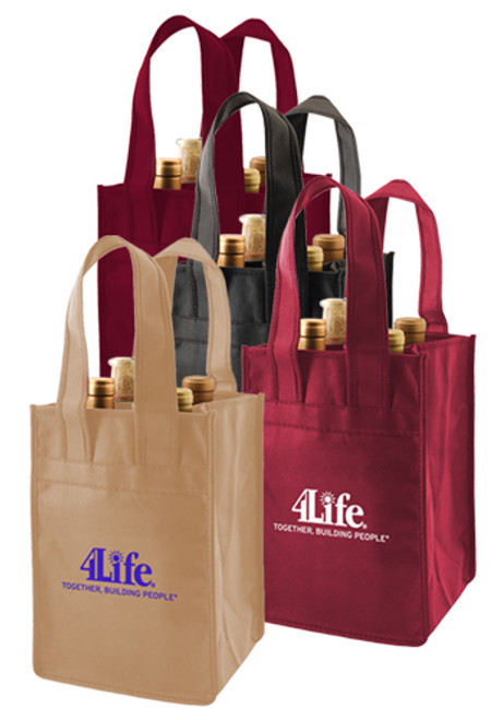 Polypropylene 4 Bottle Wine Totes