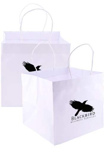 White Kraft Paper Takeout Bags