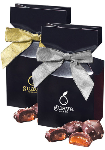 Chocolate Sea Salt Caramels In Navy blue Gift Box
