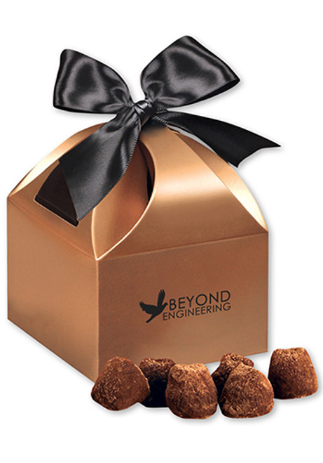 Cocoa Dusted Truffles in  Copper Gift Boxes
