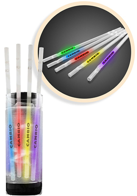 9 in. Plastic Glow Motion Straws