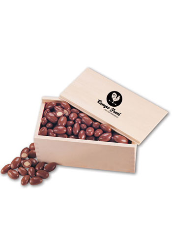 Chocolate Covered Almonds in  Wooden Collectors Box
