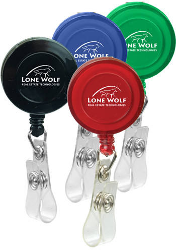 Retractable Round Badge Holders with Slide on Clip