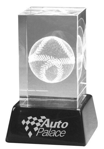 3D Crystal Cube Baseball Sculptures