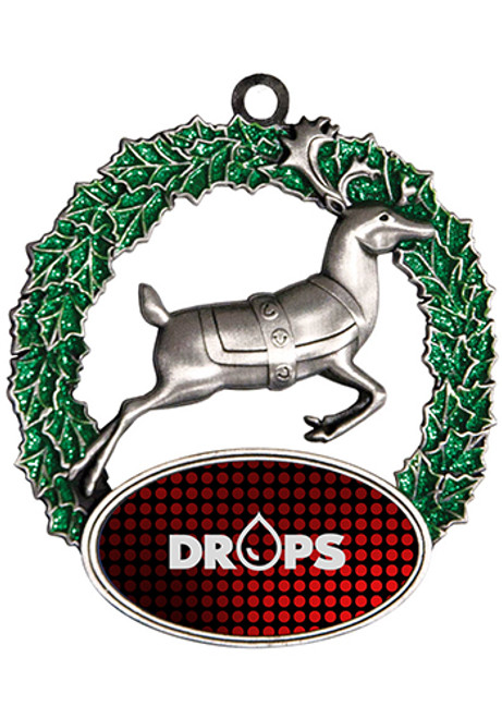 Silver Reindeer Holiday Ornaments