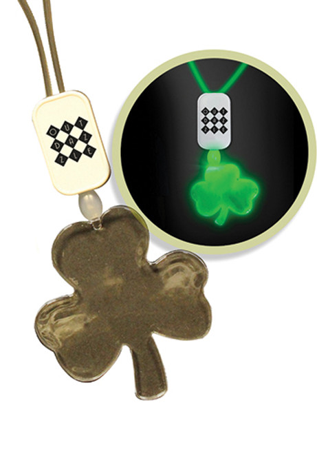 LED Shamrock Green Necklaces with Extra Large Pendant