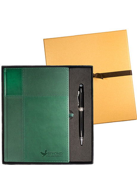 Tuscany Faux Leather Journals & Executive Stylus Pen Set